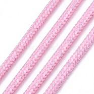 Luminous Polyester Braided Cords, Pearl Pink, 3mm, about 100yard/bundle(91.44m/bundle)(OCOR-T015-01H)