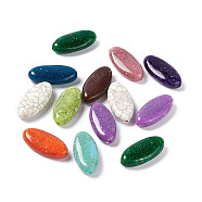 Crackle Opaque Acrylic Beads, Imitation Turquoise, Horse Eye, Mixed Color, 35x17x8.5mm, Hole: 2mm, about 137pcs/500g(OACR-C006-14)