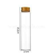 Clear Glass Bottles Bead Containers, Screw Top Bead Storage Tubes with Aluminum Cap, Column, Golden, 3.7x15cm, Capacity: 125ml(4.23fl. oz)(CON-WH0085-76I-02)
