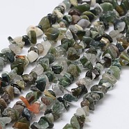 Natural Indian Agate Beads Strands, Chip, Light Sea Green, 3~5x7~13x2~4mm, Hole: 0.4mm, 34.9 inch(G-F328-12)