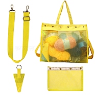 PVC Shoulder Yarn Storage Bag, Rectangle, Yellow, 32x39x15cm(PW-WG6AACF-05)