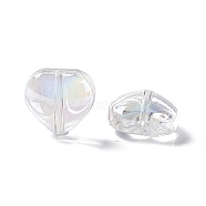 Electroplate Glass Bead, Heart, AB Color, Clear, 10x10x5mm, Hole: 1mm(EGLA-H102-08L)