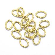 Brass Linking Rings, Twisted Oval, Lead Free & Cadmium Free & Nickel Free, Raw(Unplated), 8.5x6x1mm, Inner Diameter: 4x7mm(KK-P119-32C-RS)