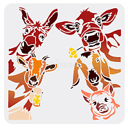 PET Hollow Out Drawing Painting Stencils, for DIY Scrapbook, Photo Album, Animal Pattern, 30x30cm(DIY-WH0391-0367)