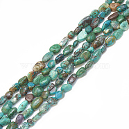 Natural Chrysocolla Beads Strands, Nuggets, 4~15x4~8x3~7mm, Hole: 1mm, about 40~70pcs/strand, 15.7 inch(X-G-S301-48)