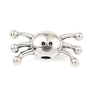 Tibetan Style Alloy Beads, Cadmium Free & Lead Free, Crab, Antique Silver, 10.5x22x7mm, Hole: 2.7mm, about 409pcs/1000g.(FIND-C043-057AS)