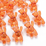 Transparent Acrylic Beads, Bear, Coral, 37x28x13mm, Hole: 2.5mm, about 133pcs/500g(MACR-S373-01B-921)