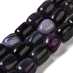 Natural Agate Beads Strands, Dyed & Heated, Column, Indigo, 15~16x11.5~13x11~13mm, Hole: 1.6mm, about 12pcs/strand, 7.17~7.28''(18.2~18.5cm)(G-H295-F01-05)