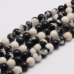 Natural Zebra Jasper Bead Strands, Round, 10mm, Hole: 1mm, about 38pcs/strand, 15.5 inch(G-K153-B05-10mm)