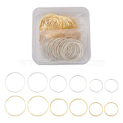 Brass Linking Rings, Golden & Silver, 20~30x1mm, Inner Diameter: 18~28mm, 120pcs/box(KK-YS0001-03)