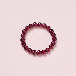 Adjustable Natural Garnet Bead Finger Rings, Pi Xiu, Stretch Rings, Inner Diameter: 16.2~16.6mm(FS-WGFFDB9-06)