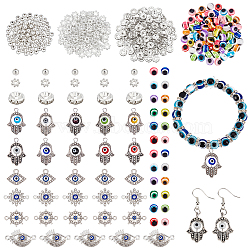 SUPERFINDINGS Beads & Pendants & Links, Including Alloy Lampwork Pendants, Brass & Iron Rhinestone & Resin Beads, Alloy Pendant & Link & Beads, Mixed Color, 440pcs/box(DIY-FH0004-12)