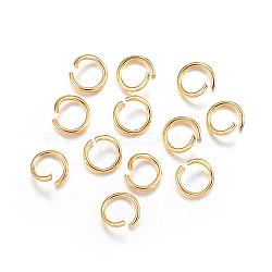 304 Stainless Steel Open Jump Rings, Metal Connectors for DIY Jewelry Crafting and Keychain Accessories, Real 18k Gold Plated, 20 Gauge, 6x0.8mm(STAS-F084-23G)