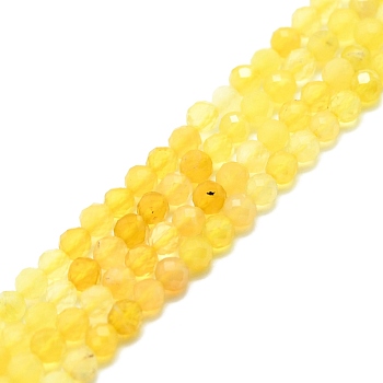 Natural Yellow Opal Beads Strands, Faceted, Round, 3mm, Hole: 0.7mm, about 132pcs/strand, 15.16''~15.55''(38.5~39.5cm)