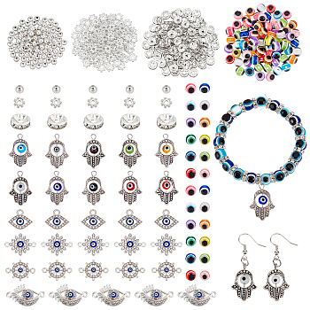 SUPERFINDINGS Beads & Pendants & Links, Including Alloy Lampwork Pendants, Brass & Iron Rhinestone & Resin Beads, Alloy Pendant & Link & Beads, Mixed Color, 440pcs/box