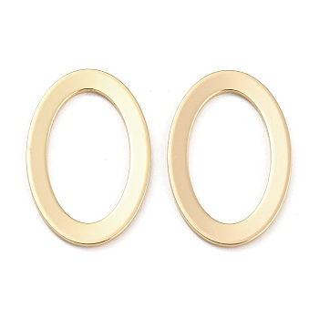 Brass Linking Rings, Oval Connector, Real 18K Gold Plated, 24.5x16x1mm