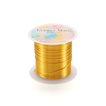 Round Copper Wire Copper Beading Wire for Jewelry Making, Long-Lasting Plated, Gold, 20 Gauge, 0.8mm, about 26.24 Feet(8m)/roll