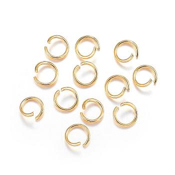 304 Stainless Steel Open Jump Rings, Metal Connectors for DIY Jewelry Crafting and Keychain Accessories, Real 18k Gold Plated, 20 Gauge, 6x0.8mm