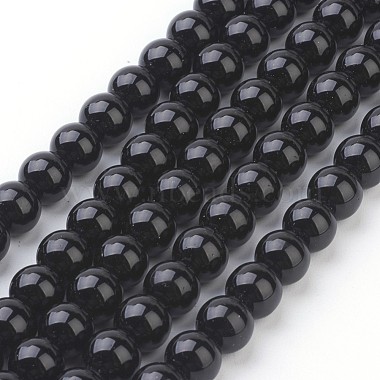 4mm Black Rhombus Black Stone Beads