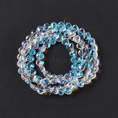 Transparentes perles de verre de galvanoplastie brins(EGLA-E030-01H)-3