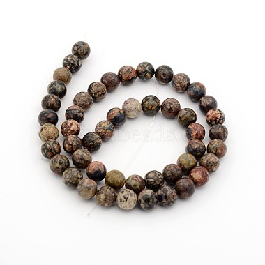 Brins de perles rondes en jaspe en peau de léopard naturel(G-P070-77-3mm)-2