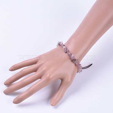 Chip Natural Strawberry Quartz Stretch Bracelets(BJEW-JB04564-04)-4