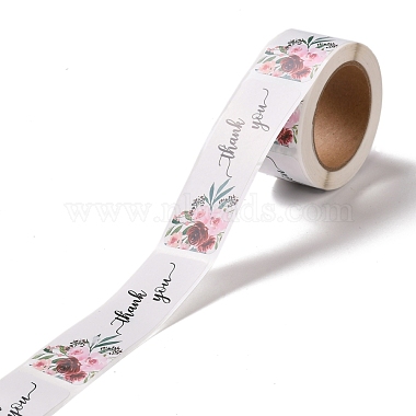 Flower Pattern Paper Gift Tag Stickers(DIY-C011-02A)-3