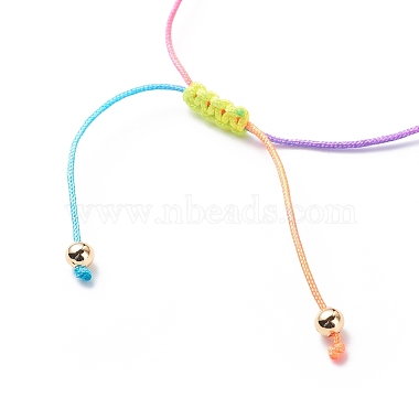 Evil Eye Resin Bead & Brass Braided Beaded Bracelets for Girl Women(BJEW-JB08744)-4