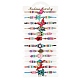 12 pièces 12 style flamant rose & papillon & étoile de mer & hamsa main avec mauvais œil & fleur alliage lien tressé perle bracelets ensemble(BJEW-WH0020-01)-1