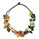 Mehrsträngige Halsketten aus gefärbten natürlichen Kokosnuggets mit Perlen(NJEW-B088-05)-1