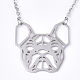 201 Stainless Steel Puppy Pendant Necklaces(NJEW-T009-JN041-1-40)-1