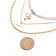 3Pcs 3 Style Natural Rose Quartz Cross & Star Pendant Necklaces Set with Brass Chains(NJEW-JN04032)-3