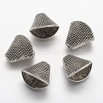 Tibetan Style Alloy Bead Cones, For Tassels Pendant, Trapezoid, Antique Silver, 20x18.5x11.6mm, Hole: 2mm(PALLOY-F133-21AS)