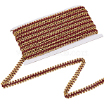 Polyester Ribbon, Centipede Lace Ribbon, for Curtain Clothes Accessories, Dark Red, 1/2 inch(14mm), about 14.22 Yards(13m)/Bundle(OCOR-WH20018-19A)
