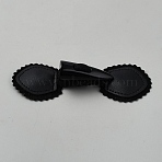 Resin Buttons, Imitation Leather Toggle Buttons, Sewing Accessories, Horn, Black, 45x140x18mm(BUTT-WH20008-10B)