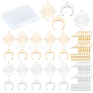 CREATCABIN DIY Earring Making Kit, Including 24Pcs Brass Pendant, 24Pcs Earring Hooks, 70Pcs Open Jump Rings, Platinum & Golden, 118pcs/box(DIY-CN0001-61)