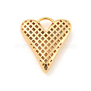 Valentine's Day Hollow Brass Pendants, Heart, Real 18K Gold Plated, 24x20.5x6mm, Hole: 4x6mm(KK-P255-03G)