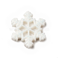 Christmas Theme Resin Cabochons, Snowflake, White, 26.5x23x4mm(RESI-C023-01P)