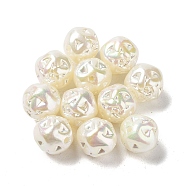 ABS Plastic Beads, AB Color Plated, Irregular Round, Light Goldenrod Yellow, 15.5x15x15mm, Hole: 2.5mm(KY-C018-01)