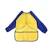 Kids Art Smock Apron, Long Sleeve Waterproof Bib, for Painting or Eating, Yellow, 600x440mm(DIY-D022-07E)