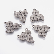 Alloy Rhinestone Connector Settings, Lead Free, Nickel Free and Cadmium Free, Flat Round, Gunmetal, 23x19x2mm, Hole: 1mm, Fit for 1.2mm Rhinestone(EA10684Y-NFB)