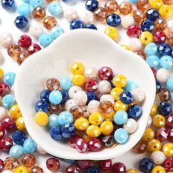 Glass Beads, Faceted, Rondelle, Mixed Color, 8x6mm, Hole: 1mm, about 145pcs/60g(EGLA-A034-SM8mm-30)
