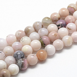 Natural Pink Opal Beads Strands, Grade AB, Round, 4~5mm, Hole: 1mm, about 100pcs/strand, 15.7 inch(G-R446-4mm-09)