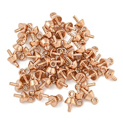 304 Stainless Steel Peg Bails Pendants, for Half Drilled Beads, Rose Gold, 7x4mm, Hole: 1.2mm, Pin: 1mm(STAS-D448-085RG)