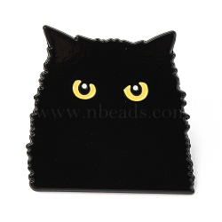 Enamel Pins, Alloy Lapel Pin Backs for Backpack Clothes, Cat Shape, 32x33mm(JEWB-I053-01EB-05)