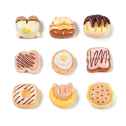 Opaque Resin Imitaion Food Decoden Cabochons, Chocolate Bread, Mixed Shapes, 11.5~13.5x11.5~13.5x6~7.5mm(CRES-M036-02)