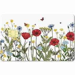 PVC Plastic Waterproof Card Stickers, Self-adhesion Card Skin for Bank Card Decor, Rectangle, Flower, 186.3x137.3mm(DIY-WH0432-120)