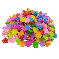 Kids Hair Accessories, Plastic Claw Hair Clips, Shell, Mixed Color, 20x17mm, about 100pcs/bag(OHAR-S197-007A)