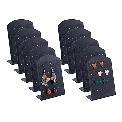 Elite 10Pcs L-shape PVC Jewelry Storage Holder Stand, for 12 Pairs Earrings Display, Black, 6.5x0.15x9.5cm, 10pcs(ODIS-PH0001-35A)