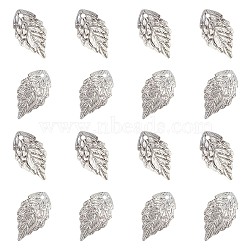 Brass Filigree Pendants, Leaf, Silver, 18x10x1mm, Hole: 1.2mm, 100pcs/box(KK-AR0001-45S)